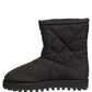 Dolce & Gabbana Black Quilted Effect Mid Calf Boots Shoes