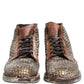 Dolce & Gabbana Brown Leather Runway Studs Ankle Boots Shoes