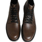 Dolce & Gabbana Brown Perugino Leather Men Ankle Boots Shoes
