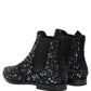 Dolce & Gabbana Black Embellished Chelsea Ankle Boots Shoes