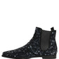 Dolce & Gabbana Black Embellished Chelsea Ankle Boots Shoes