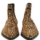Dolce & Gabbana Gold Embellished Chelsea Ankle Boots Shoes
