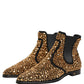 Dolce & Gabbana Gold Embellished Chelsea Ankle Boots Shoes