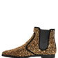 Dolce & Gabbana Gold Embellished Chelsea Ankle Boots Shoes