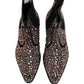 Dolce & Gabbana Silver Embellished Chelsea Ankle Boots Shoes