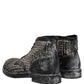 Dolce & Gabbana Black Leather Runway Studs Ankle Boots Shoes