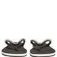 Dolce & Gabbana Black Embellished Rubber Flip Flops Men Shoes