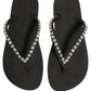 Dolce & Gabbana Black Embellished Rubber Flip Flops Men Shoes