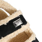 Dolce & Gabbana Beige Black Faux Fur Flats Men Sandals Shoes