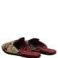 Dolce & Gabbana Black Floral Jacquard Flats Sandals Men Shoes