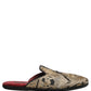 Dolce & Gabbana Black Floral Jacquard Flats Sandals Men Shoes