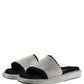 Dolce & Gabbana Black Crystal Embellished Platform Men Slides Shoes