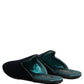 Dolce & Gabbana Dark Blue Suede Slides Flat Slipper Men Shoes