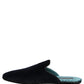 Dolce & Gabbana Dark Blue Suede Slides Flat Slipper Men Shoes