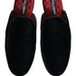 Dolce & Gabbana Dark Blue Suede Slides Flat Slipper Men Shoes