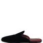 Dolce & Gabbana Dark Blue Suede Slides Flat Slipper Men Shoes