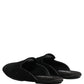 Dolce & Gabbana Black Suede Slides Flat Slipper Men Shoes