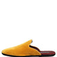 Dolce & Gabbana Yellow Suede Slides Flat Slipper Men Shoes