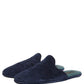Dolce & Gabbana Blue Suede Slides Flat Slipper Men Shoes