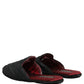 Dolce & Gabbana Black Floral Brocade Slides Slippers Shoes