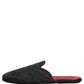 Dolce & Gabbana Black Floral Brocade Slides Slippers Shoes