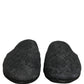 Dolce & Gabbana Black Floral Brocade Slides Slippers Shoes