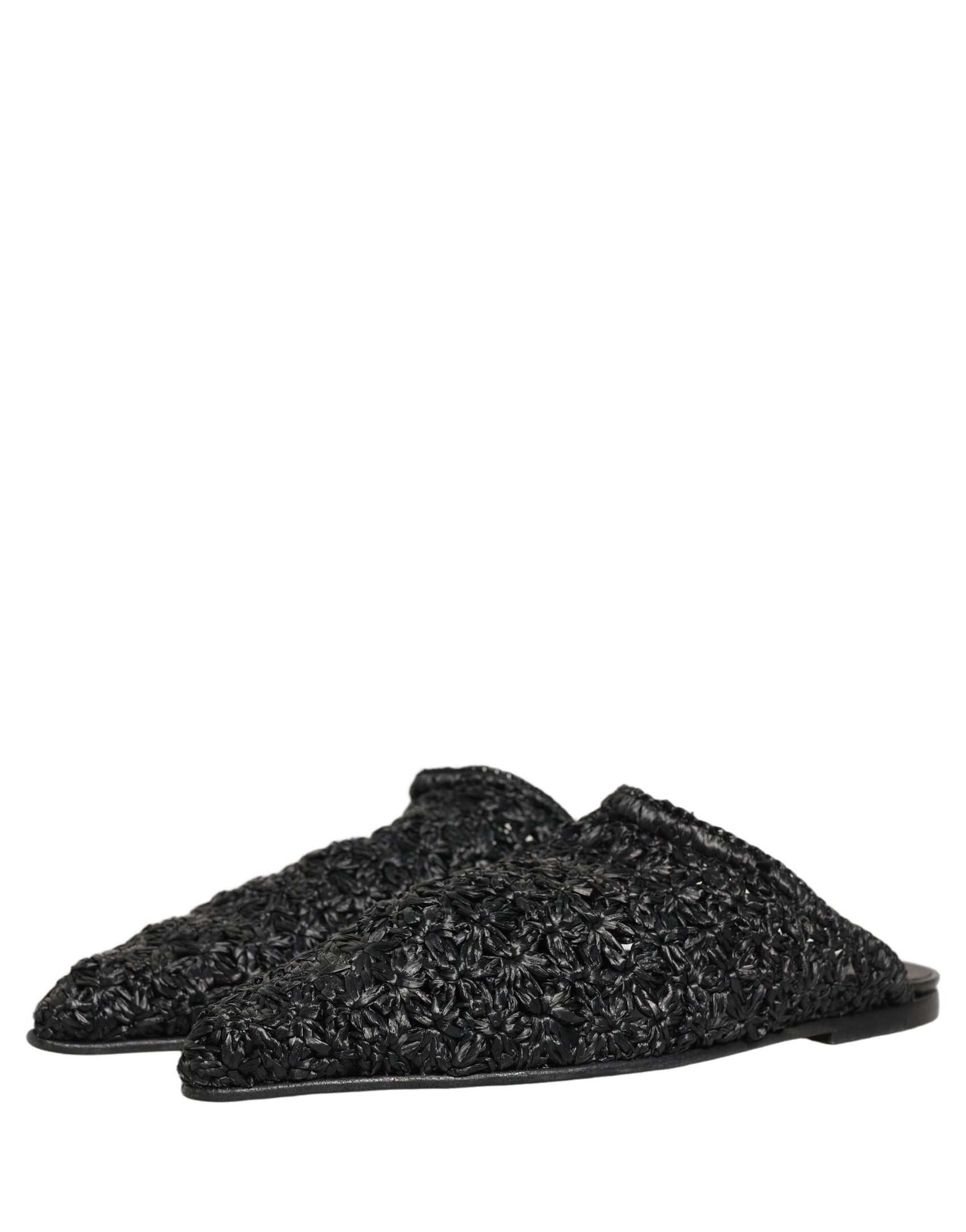 Dolce & Gabbana Black Mules Slides Slippers Men Flats Shoes