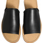 Dolce & Gabbana Brown Leather Slides Sandals Flats Men Shoes