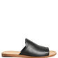 Dolce & Gabbana Brown Leather Slides Sandals Flats Men Shoes