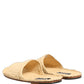 Dolce & Gabbana Beige Straw Raffia Slides Sandals Flats Shoes