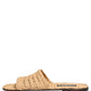 Dolce & Gabbana Beige Straw Raffia Slides Sandals Flats Shoes