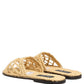 Dolce & Gabbana Beige Straw Raffia Slides Sandals Flats Shoes