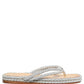 Dolce & Gabbana Silver Rope Slides Sandals Flip Flops Shoes