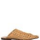 Dolce & Gabbana Beige Woven Straw Slides Sandals Flats Shoes