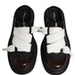 Dolce & Gabbana Brown Leather Slip On Flat Sandals Men Shoes