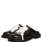 Dolce & Gabbana Brown Leather Slip On Flat Sandals Men Shoes