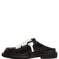 Dolce & Gabbana Brown Leather Slip On Flat Sandals Men Shoes