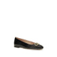 Valentino Garavani Black Calf Leather Bos Taurus Ballet Flats