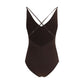 Brunello Cucinelli Brown Nylon One-Piece Swimsuit