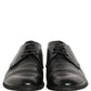 Dolce & Gabbana Black Leather Men Derby Dress Formal Shoes