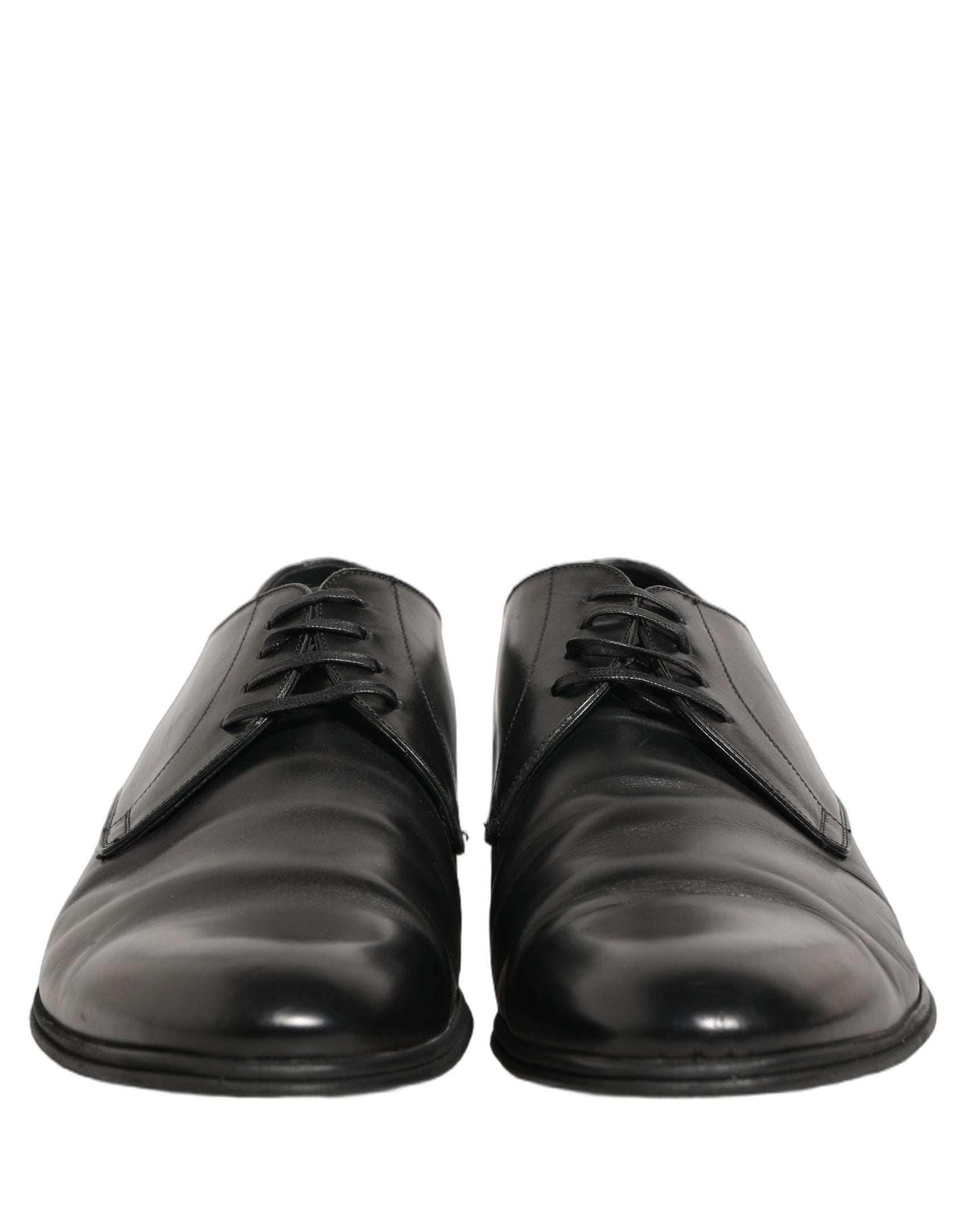 Dolce & Gabbana Black Leather Men Derby Dress Formal Shoes