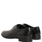 Dolce & Gabbana Black Leather Men Derby Dress Formal Shoes