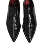 Dolce & Gabbana Black Leather Men Derby Dress Formal Shoes