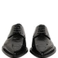 Dolce & Gabbana Black Leather Men Derby Dress Formal Shoes
