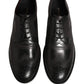 Dolce & Gabbana Black Embroidered Leather Derby Dress Shoes