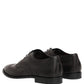 Dolce & Gabbana Black Embroidered Leather Derby Dress Shoes