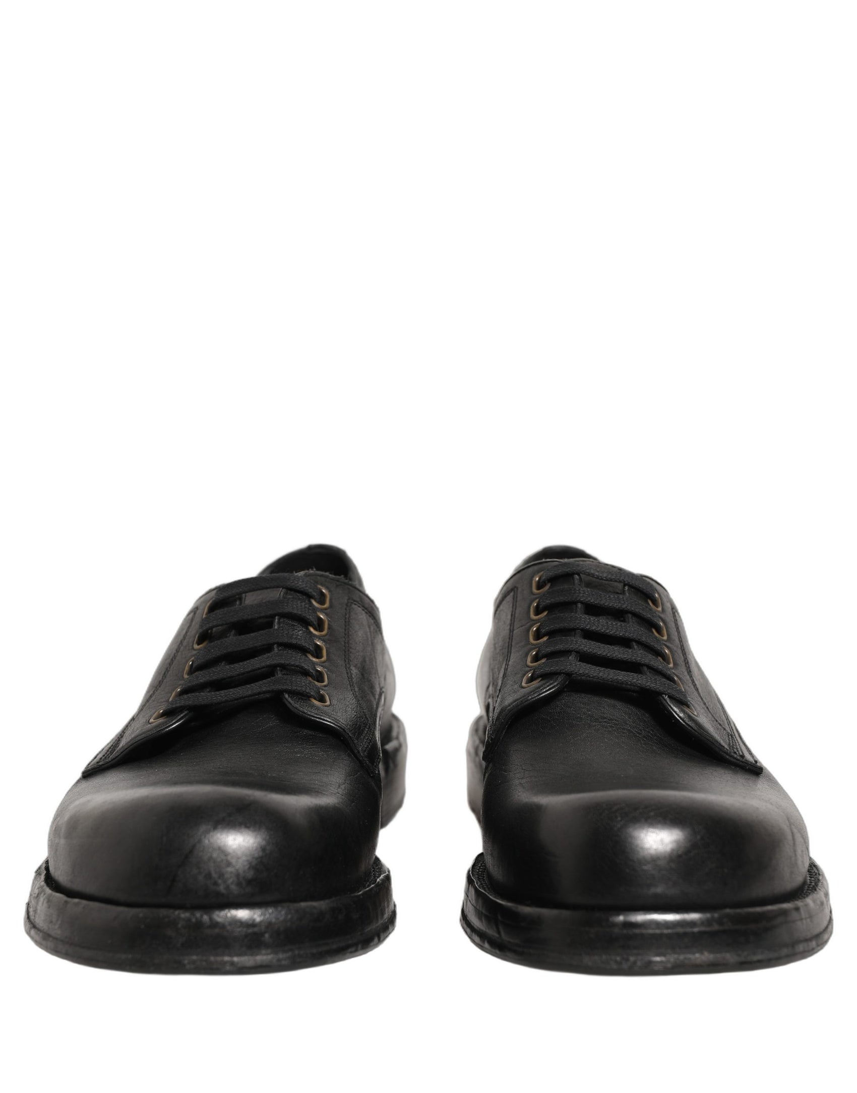 Dolce & Gabbana Black Leather Lace Up Derby Dress Men Shoes