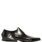 Dolce & Gabbana Dress Shiny Black Slip On Plastic Dress Shoes