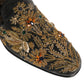 Dolce & Gabbana Black Velvet Embellished Dress Loafers Shoes