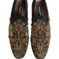 Dolce & Gabbana Black Velvet Embellished Dress Loafers Shoes